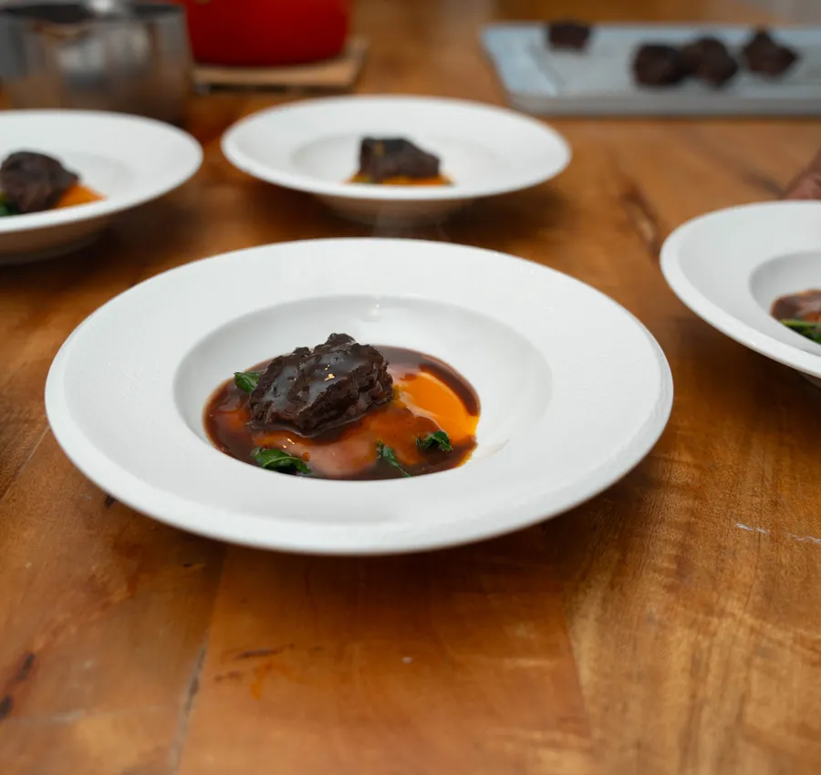 Beef cheek with pumpkin purée