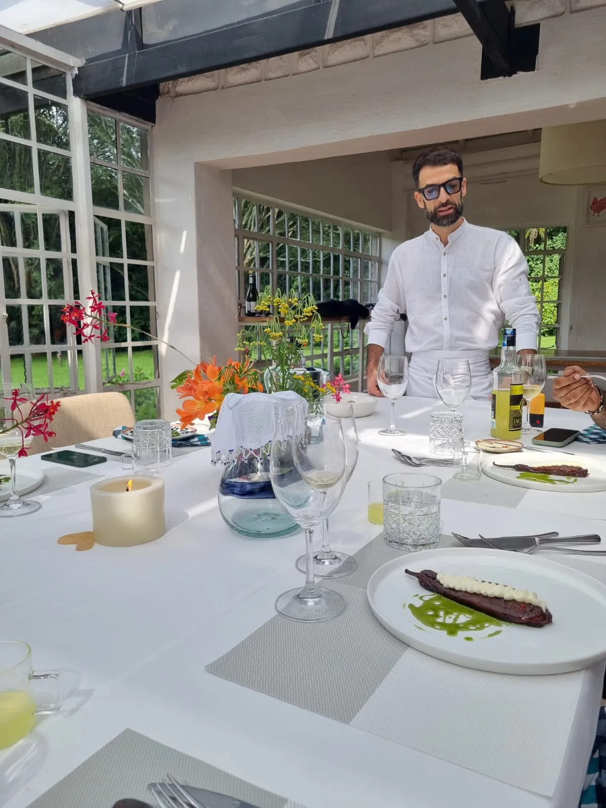 Chef Antonio at the dining table